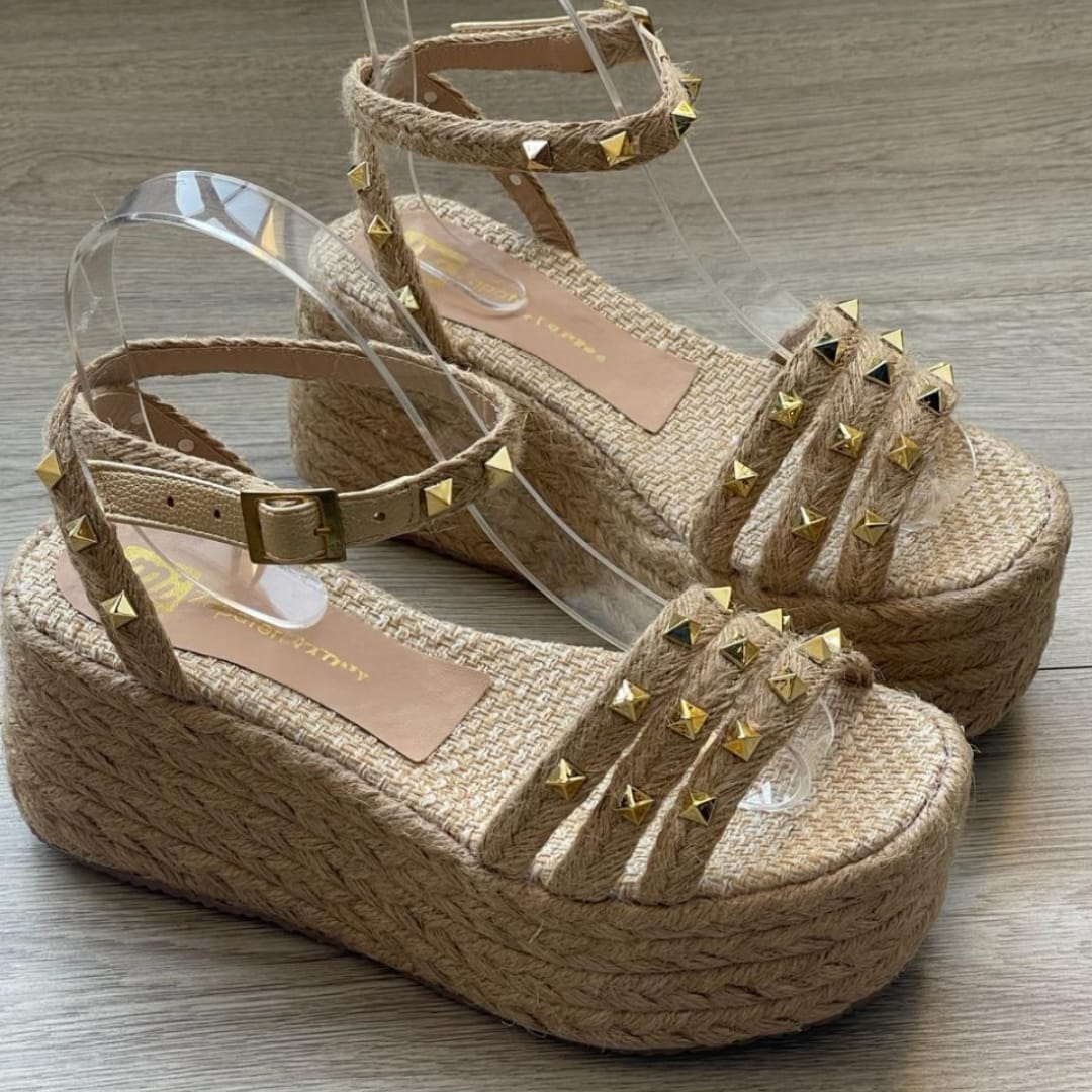 Sandalia en yute 6 cms Ref Flor de loto 218